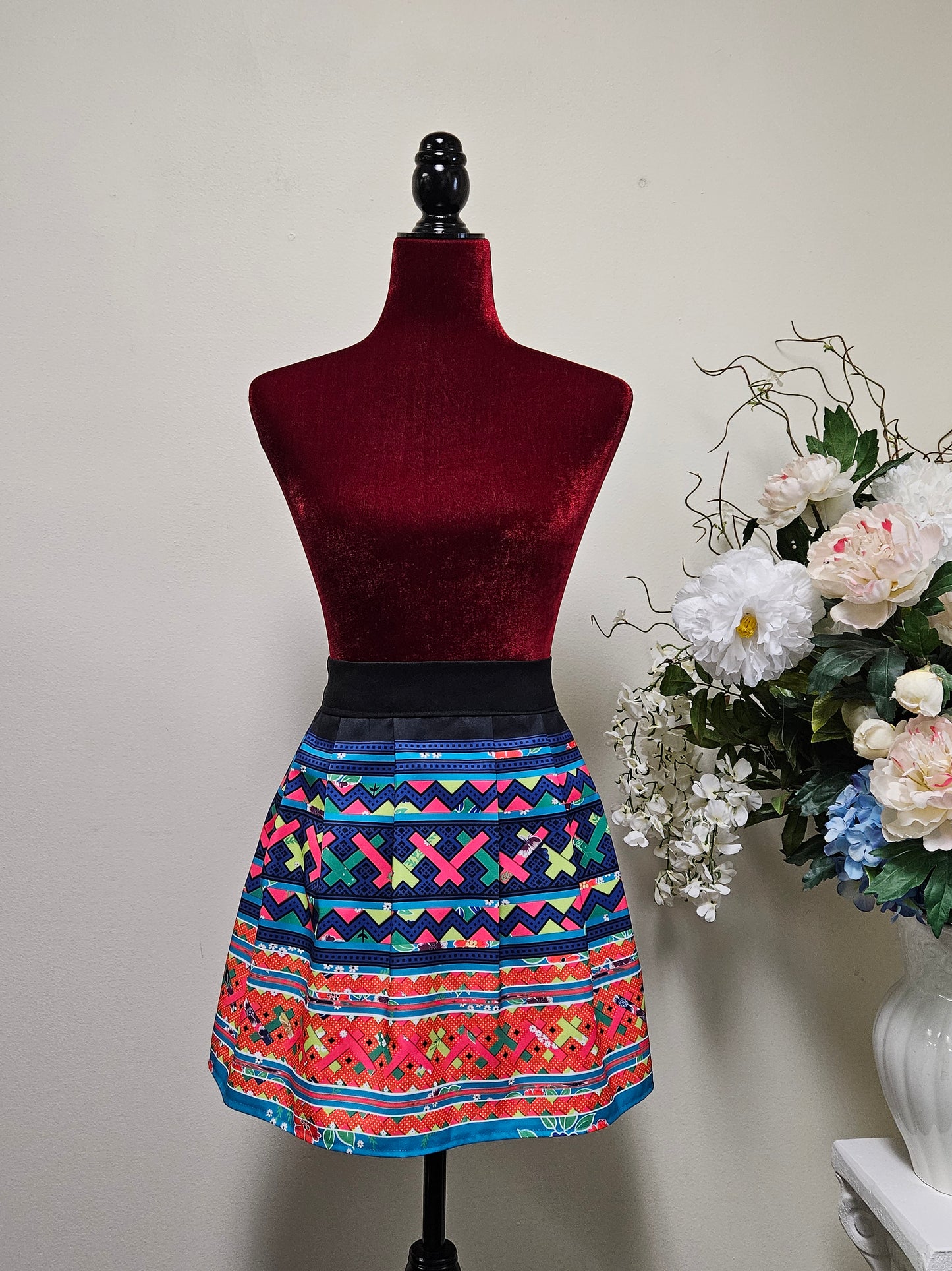 Hmong pleated mini skirt -Free Shipping