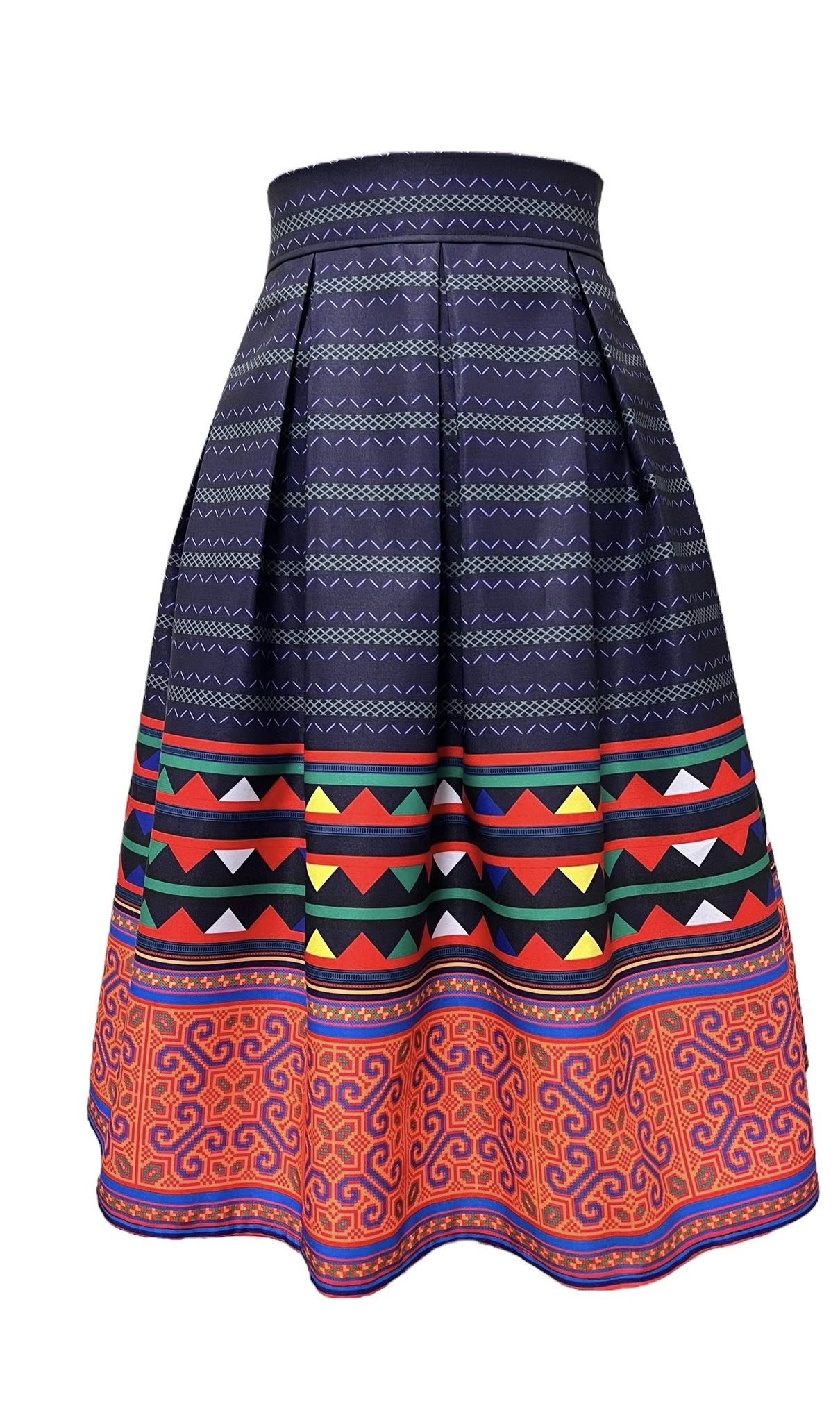 Hmong Pleated Midi Skirt