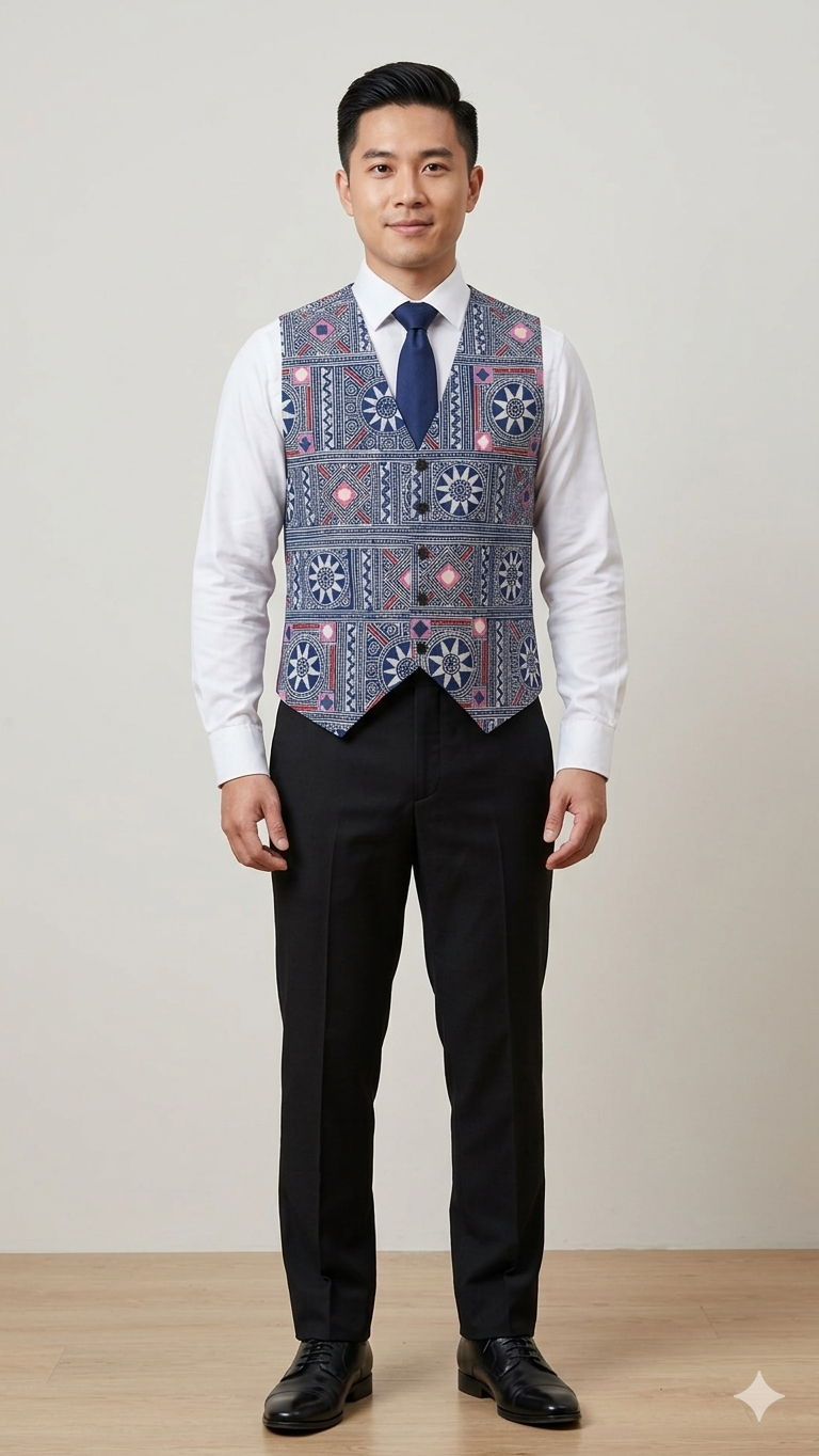 Handmade batik vest (size 38)