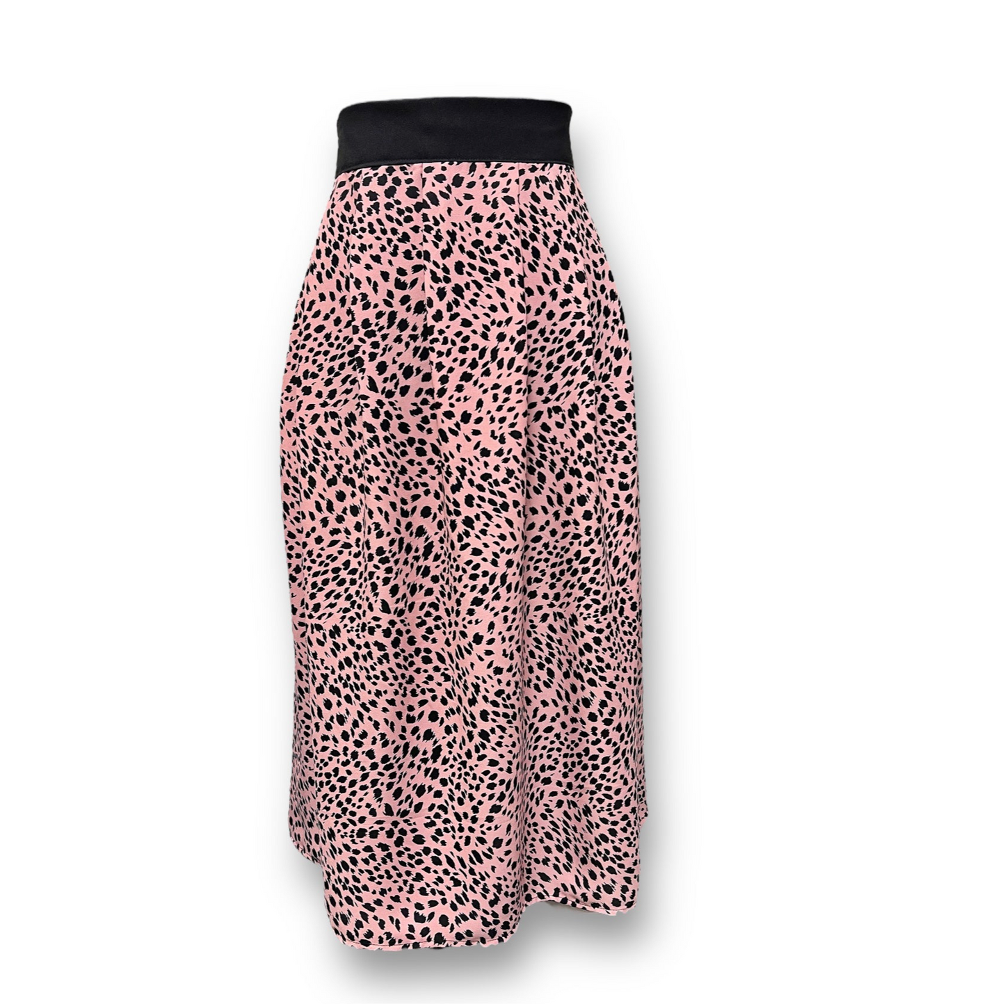 Soft pink leopard print chiffon skirt -Free Shipping